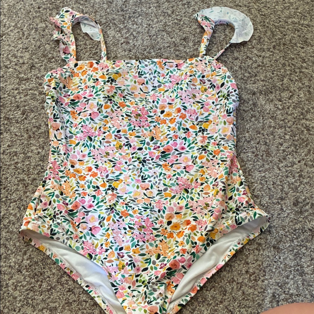 Target Floral Women’s One Piece Swimsuit - Pink, Orange, Green